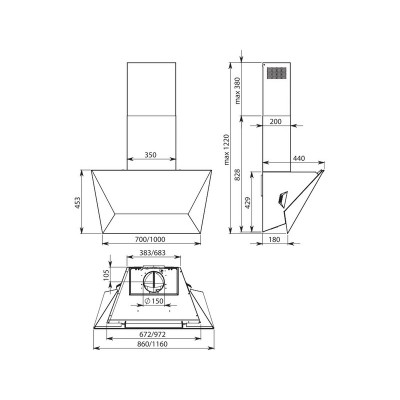 Вытяжка Falmec PRISMA WHITE 85 Вытяжка Falmec PRISMA WHITE 85