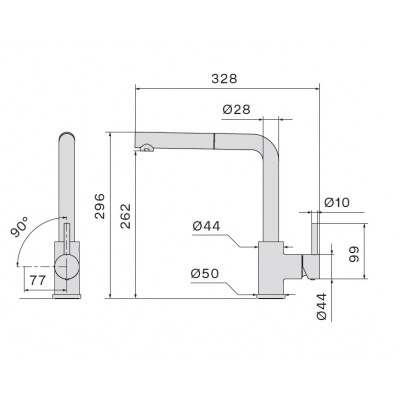 Смеситель Falmec PURE STEEL CORNER Смеситель Falmec PURE STEEL CORNER