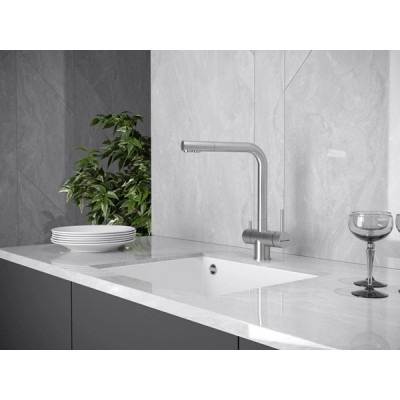 Смеситель Kuchenstern FOKUS-F нержавеющая сталь Смеситель Kuchenstern FOKUS-F нержавеющая сталь