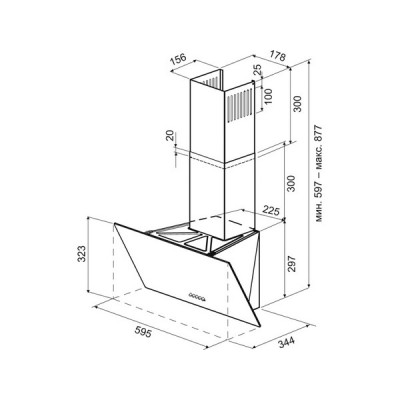 Вытяжка KRONA POLLY 600 black PB V2 Вытяжка KRONA POLLY 600 black PB V2