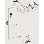 Вытяжка Falmec POLAR/LIGHT STEEL 35