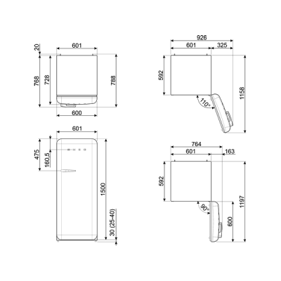 Холодильник SMEG FAB28RWH6 Холодильник SMEG FAB28RWH6