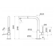 Смеситель Falmec TREVI CORNER MATT BLACK