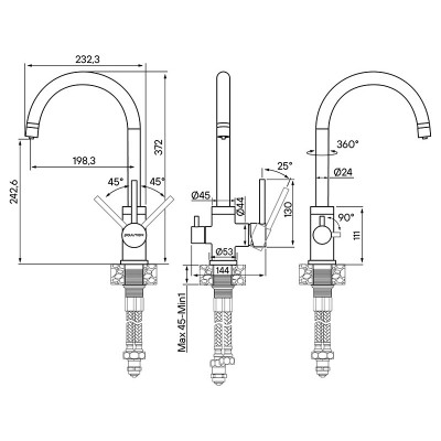 Смеситель Paulmark Essen Es213211-G, золото Смеситель Paulmark Essen Es213211-G, золото