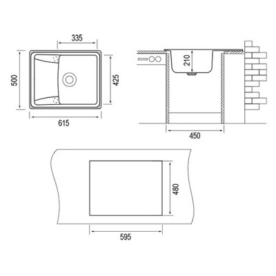 Мойка "Longran" Classic CLS615.500 - 58 Sabbia Мойка "Longran" Classic CLS615.500 - 58 Sabbia