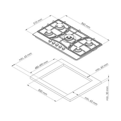 Варочная панель Kuppersberg FS 910 Ant Bronze газовая Варочная панель Kuppersberg FS 910 Ant Bronze газовая