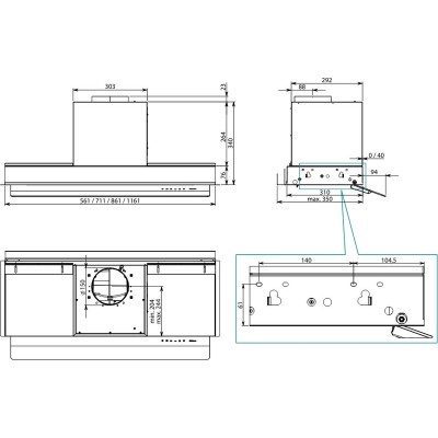 Вытяжка Falmec VIRGOLA NO-DROP TOUCH 120 BLACK Вытяжка Falmec VIRGOLA NO-DROP TOUCH 120 BLACK
