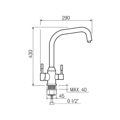 Смеситель Handmade SUS124-017F-015, нерж.сталь Смеситель Handmade SUS124-017F-015, нерж.сталь