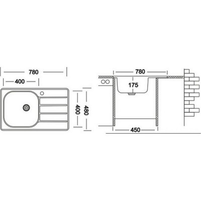 Мойка Ukinox Гранд GRM780.480 -GT6K 1R Мойка Ukinox Гранд GRM780.480 -GT6K 1R