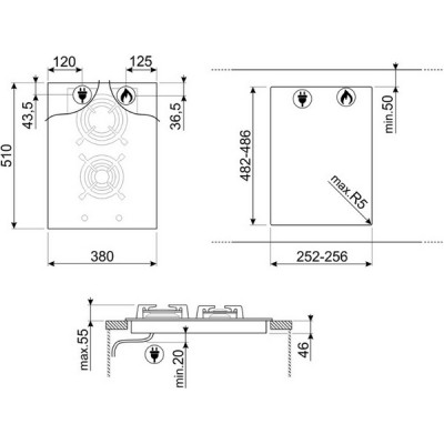 Варочная панель SMEG PV632CNR газовая Варочная панель SMEG PV632CNR газовая