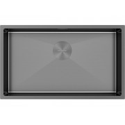 Мойка Paulmark Next 74 uni PM217444-GM, вороненая сталь