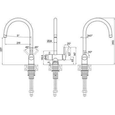 Смеситель Paulmark Heller He213218-GM, вороненая сталь Смеситель Paulmark Heller He213218-GM, вороненая сталь