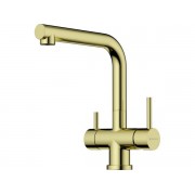 Смеситель Omoikiri Takamatsu-LG нерж. сталь/светлое золото (4994477)