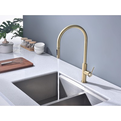 Смеситель Paulmark Senso Se215180-SBG, светлое брашированное золото Смеситель Paulmark Senso Se215180-SBG, светлое брашированное золото