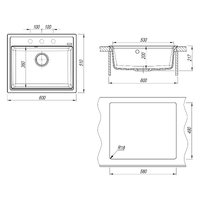 Мойка Florentina Липси 600 песочный Мойка Florentina Липси 600 песочный