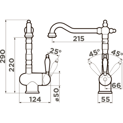 Смеситель Omoikiri Kyoto-AB-022 латунь/античная латунь (4994287) Смеситель Omoikiri Kyoto-AB-022 латунь/античная латунь (4994287)