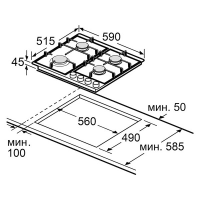 Варочная панель MAUNFELD EGHG.64.63CB2/G газовая Варочная панель MAUNFELD EGHG.64.63CB2/G газовая