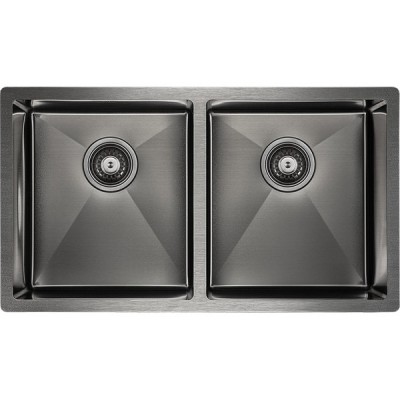 Мойка Paulmark Twin PM237844-GM, вороненая сталь Мойка Paulmark Twin PM237844-GM, вороненая сталь