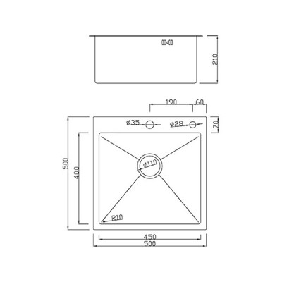 Мойка SMARTECH-50x50 нано черный Мойка SMARTECH-50x50 нано черный