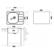 Мойка Ukinox Гранд GRM600.480 -GT6K 1R