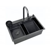 Мойка Longran LMFS01, воронёная сталь (доска разделочная в комплекте)