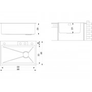 Мойка Longran LMFS01, воронёная сталь (доска разделочная в комплекте)