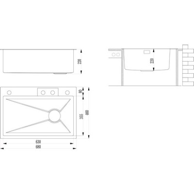 Мойка Longran LMFS01, воронёная сталь (доска разделочная в комплекте) Мойка Longran LMFS01, воронёная сталь (доска разделочная в комплекте)