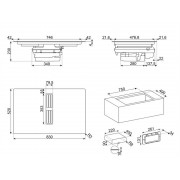 Варочная панель SMEG HOBD482D2 индукционная с вытяжкой