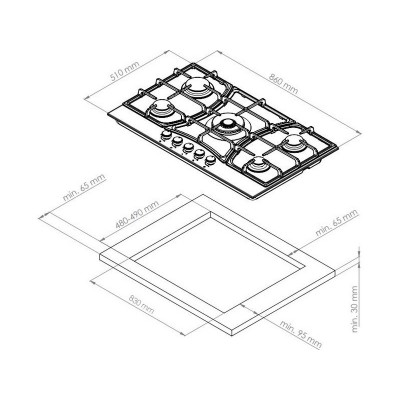 Варочная панель Kuppersberg FS 903 B Bronze газовая Варочная панель Kuppersberg FS 903 B Bronze газовая