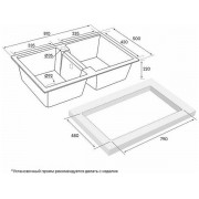 Мойка Paulmark Tandem 80/2 PM238150-BLM, черный металлик