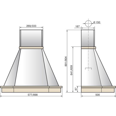 Вытяжка Elikor Камин Грань 90П-650-П3Л бежевый/дуб неокр. Вытяжка Elikor Камин Грань 90П-650-П3Л бежевый/дуб неокр.