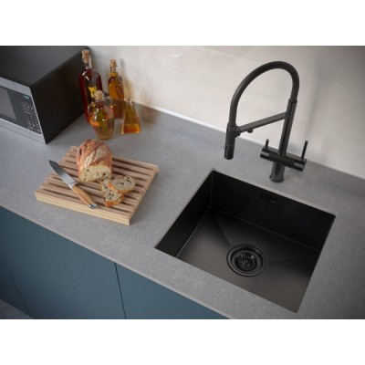 Мойка Paulmark Weser PM804844-GM, вороненая сталь Мойка Paulmark Weser PM804844-GM, вороненая сталь