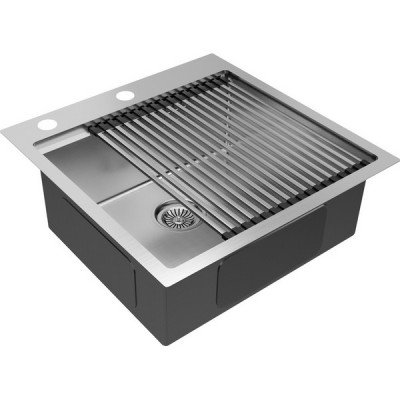 Мойка Paulmark Kroner-pro+ролл-мат Pro, брашированная нерж. сталь Мойка Paulmark Kroner-pro+ролл-мат Pro, брашированная нерж. сталь