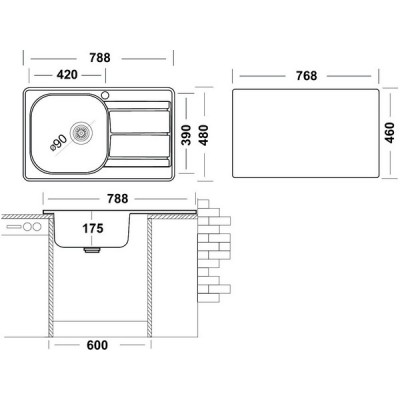 Мойка Ukinox Спектр SPM788.480 -GT6K 1R Мойка Ukinox Спектр SPM788.480 -GT6K 1R