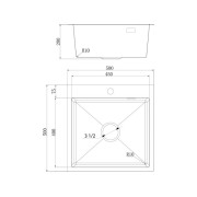Мойка Ukinox Практика PRB500.500 -GT10C 0CW & S с выпуском
