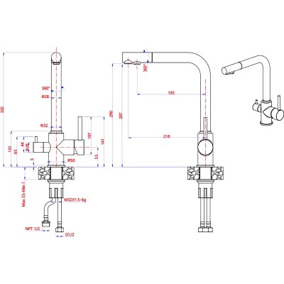 Смеситель GranFest 3611 серый 310 Смеситель GranFest 3611 серый 310