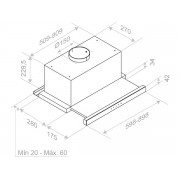 Вытяжка Pando IES/90 IX-BL TOUCH V.830 SEC