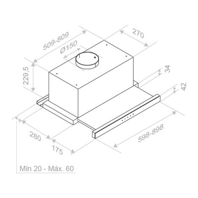 Вытяжка Pando IES/90 IX-BL TOUCH V.830 SEC Вытяжка Pando IES/90 IX-BL TOUCH V.830 SEC