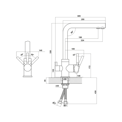 Смеситель Florentina Арес нуар классик Смеситель Florentina Арес нуар классик