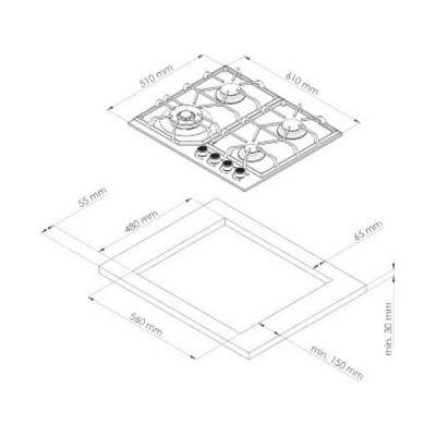Варочная панель Kuppersberg FG 62 B газовая Варочная панель Kuppersberg FG 62 B газовая