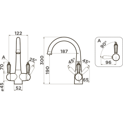 Смеситель Omoikiri Okinawa 2-G латунь/золото (4994253) Смеситель Omoikiri Okinawa 2-G латунь/золото (4994253)