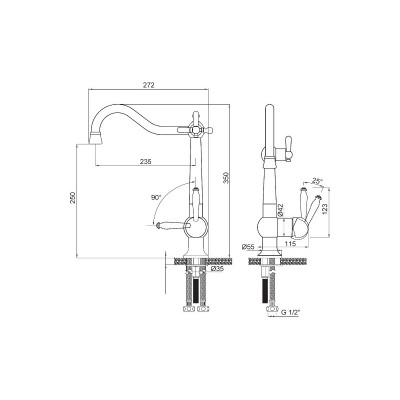 Смеситель Paulmark Retro Re213226-NI, никель Смеситель Paulmark Retro Re213226-NI, никель