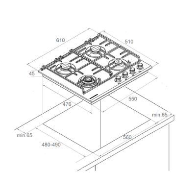 Варочная панель Kuppersberg FS 601 C Bronze газовая Варочная панель Kuppersberg FS 601 C Bronze газовая