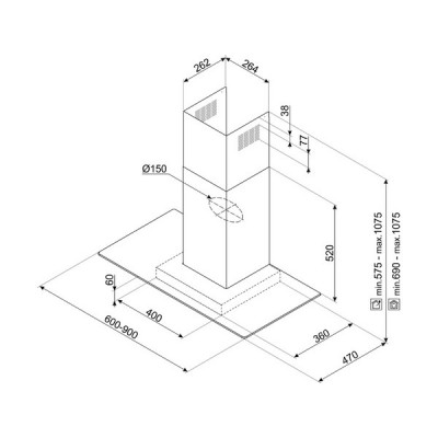 Вытяжка SMEG KBT900VE Вытяжка SMEG KBT900VE