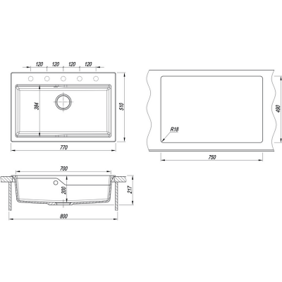 Мойка Florentina Ромия 770 песочный Мойка Florentina Ромия 770 песочный