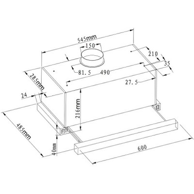 Вытяжка Evelux Tel 60 WG Вытяжка Evelux Tel 60 WG