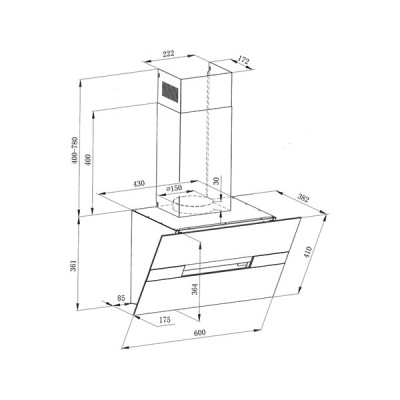 Вытяжка MAUNFELD MERSEY 60 черныйвставка сатин Вытяжка MAUNFELD MERSEY 60 черныйвставка сатин