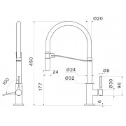 Смеситель Falmec TREVI PRO PVD BRUSHED PALE GOLD
