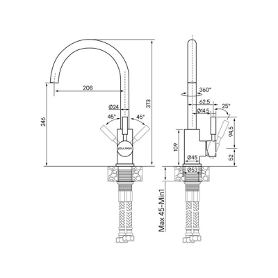 Смеситель Paulmark Holstein Ho212063-DG, графит Смеситель Paulmark Holstein Ho212063-DG, графит