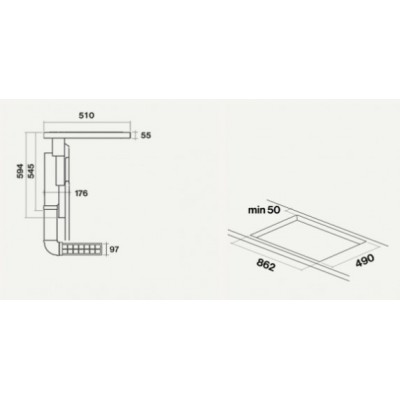 Варочная панель с встр. вытяжкой Falmec SINTESI индукционная Варочная панель с встр. вытяжкой Falmec SINTESI индукционная
